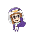 Purple in Penguin Costume(No subtitle)（個別スタンプ：14）