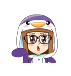Purple in Penguin Costume(No subtitle)（個別スタンプ：21）