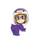 Purple in Penguin Costume(No subtitle)（個別スタンプ：22）
