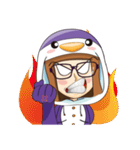Purple in Penguin Costume(No subtitle)（個別スタンプ：36）