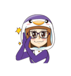 Purple in Penguin Costume(No subtitle)（個別スタンプ：37）