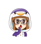 Purple in Penguin Costume(No subtitle)（個別スタンプ：38）