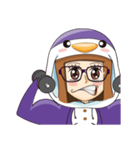 Purple in Penguin Costume(No subtitle)（個別スタンプ：39）