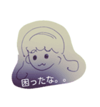 日本人女の子（ボールペン画）*（個別スタンプ：5）