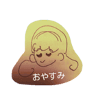 日本人女の子（ボールペン画）*（個別スタンプ：7）