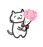 言葉と白丸と動物たち。（個別スタンプ：6）