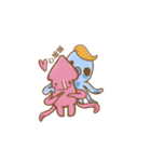 Octopu bro and squid sis love time（個別スタンプ：1）