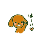 つる子とぶち子*ダックス姉妹（個別スタンプ：3）