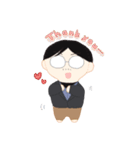 めがねのおじさんのぬいぐるみ（個別スタンプ：1）