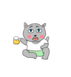 Days of the gray-colored cat（個別スタンプ：17）