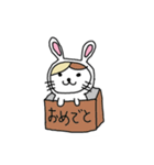 ウサギになりたいネコ（個別スタンプ：34）