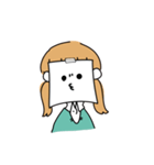 貼り紙ガール（個別スタンプ：4）