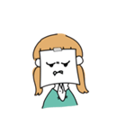 貼り紙ガール（個別スタンプ：5）