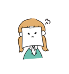 貼り紙ガール（個別スタンプ：6）