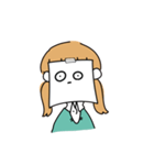 貼り紙ガール（個別スタンプ：7）