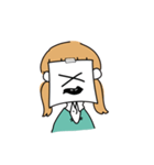 貼り紙ガール（個別スタンプ：9）