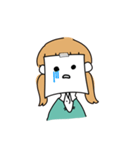 貼り紙ガール（個別スタンプ：12）
