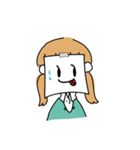 貼り紙ガール（個別スタンプ：18）