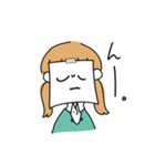 貼り紙ガール（個別スタンプ：34）