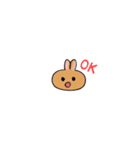 ラブリーうさうさ オレンジ まろん（個別スタンプ：1）