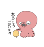 タコになつくヒヨコ（個別スタンプ：22）
