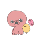 タコになつくヒヨコ（個別スタンプ：23）