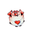 Watercolor Piggies（個別スタンプ：2）