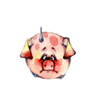 Watercolor Piggies（個別スタンプ：9）