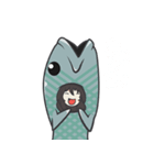 Little girl ＆Salmon（個別スタンプ：6）