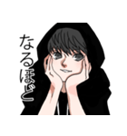 黒パーカーのクロくん（個別スタンプ：1）