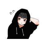 黒パーカーのクロくん（個別スタンプ：5）