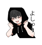 黒パーカーのクロくん（個別スタンプ：8）