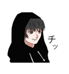黒パーカーのクロくん（個別スタンプ：9）