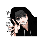 黒パーカーのクロくん（個別スタンプ：14）