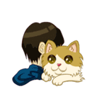 タランチュラとたわむれる猫（個別スタンプ：1）