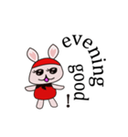 Cute Red Hat Rabbit（個別スタンプ：3）