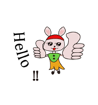 Cute Red Hat Rabbit（個別スタンプ：4）