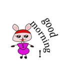 Cute Red Hat Rabbit（個別スタンプ：5）