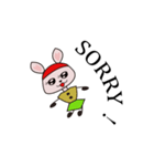 Cute Red Hat Rabbit（個別スタンプ：6）