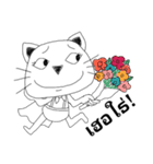 Super Giggle Cat (fun words)（個別スタンプ：3）