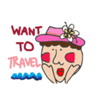 she has curl hair（個別スタンプ：14）