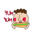 she has curl hair（個別スタンプ：26）