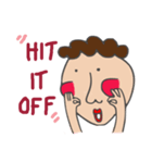she has curl hair（個別スタンプ：37）