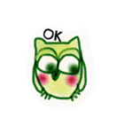 カラフルなフクロウで返事（個別スタンプ：4）