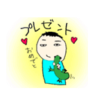 Boy and little bird（個別スタンプ：40）