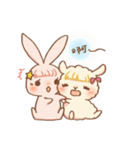 rabbit NANA ＆ sheep RIRI（個別スタンプ：4）