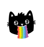 Black rainbow cat（個別スタンプ：32）