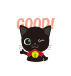 Short tail Black cat（個別スタンプ：23）