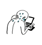 Neck pain man（個別スタンプ：2）
