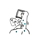 Neck pain man（個別スタンプ：24）